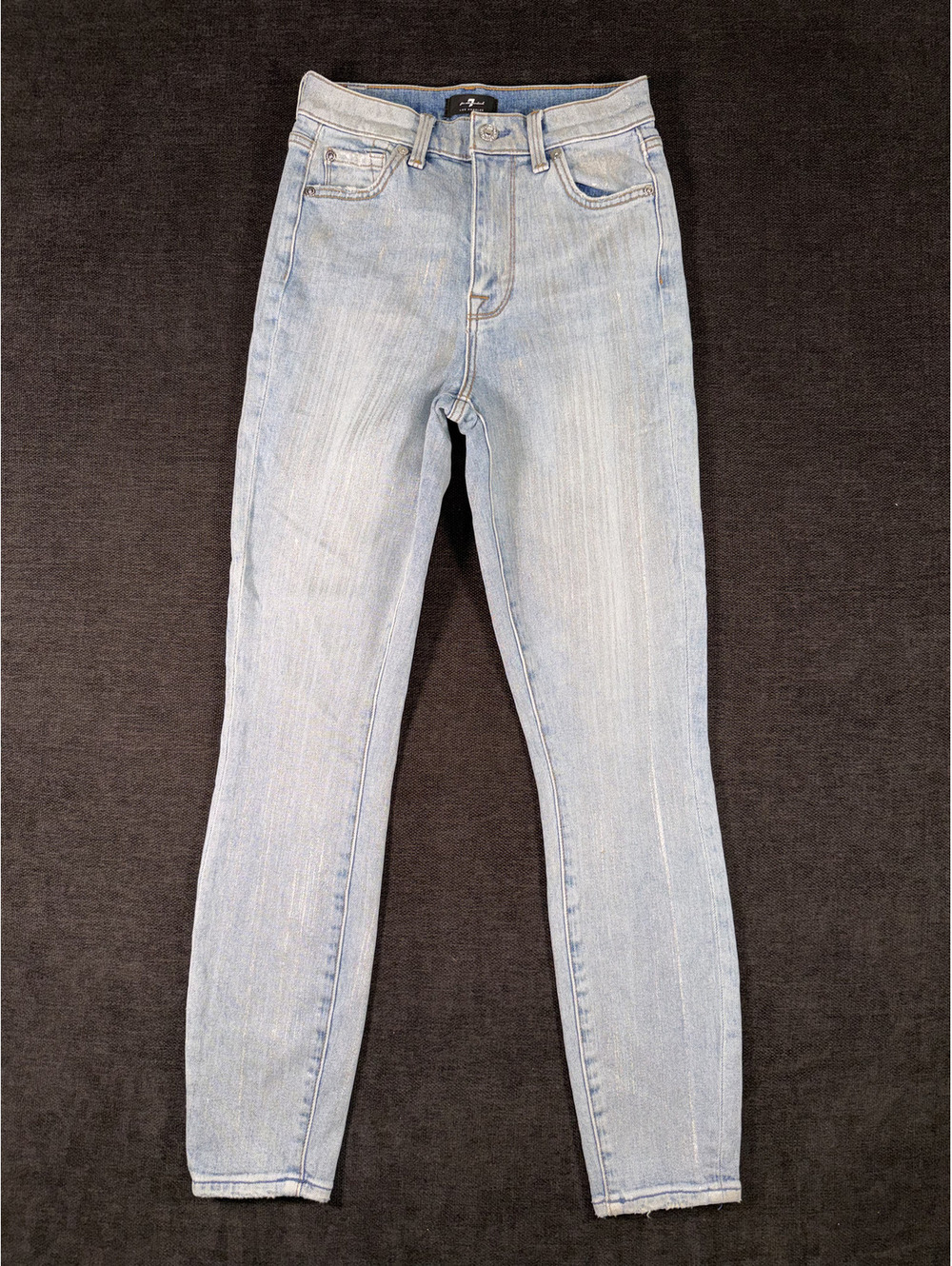 7 For All Mankind Light Wash Skinny Jeans Size 23